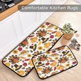 thumbnail image 5 of SKYSONIC Thanksgiving Pattern Kitchen Rugs Set of 2, Turkey Pumpkin Sunflowers Floor Mat Area Rug Washable Carpet Perfect for Living Room Bedroom Entryway, 5 of 7