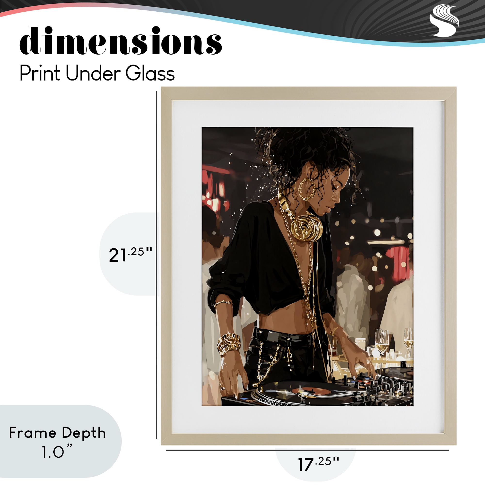Stupell Industries Touches Of Gold DJ Birch Framed Print Under Glass, design by Franklyn Gregory