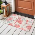 thumbnail image 4 of 2x3 Ft Entryway Area Rug, Red Coastal Shells Kitchen Rug Runner Washable Floor Mat, Vintage Nautical Conch Coral Starfish Non Slip Indoor Door Mat Throw Carpet for Bathroom Living Room Bedroom, 4 of 8