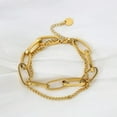 thumbnail image 4 of EOEMY Gold Double-Layer Chunky Chain Bracelet For Women - Perfect Fashion Jewelry Gift-Gold, 4 of 6