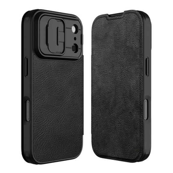 Case for iPhone 17 Pro Max/17 Pro/Air/17, Flip Wallet Cover Slide Camera Protection Leather Cover