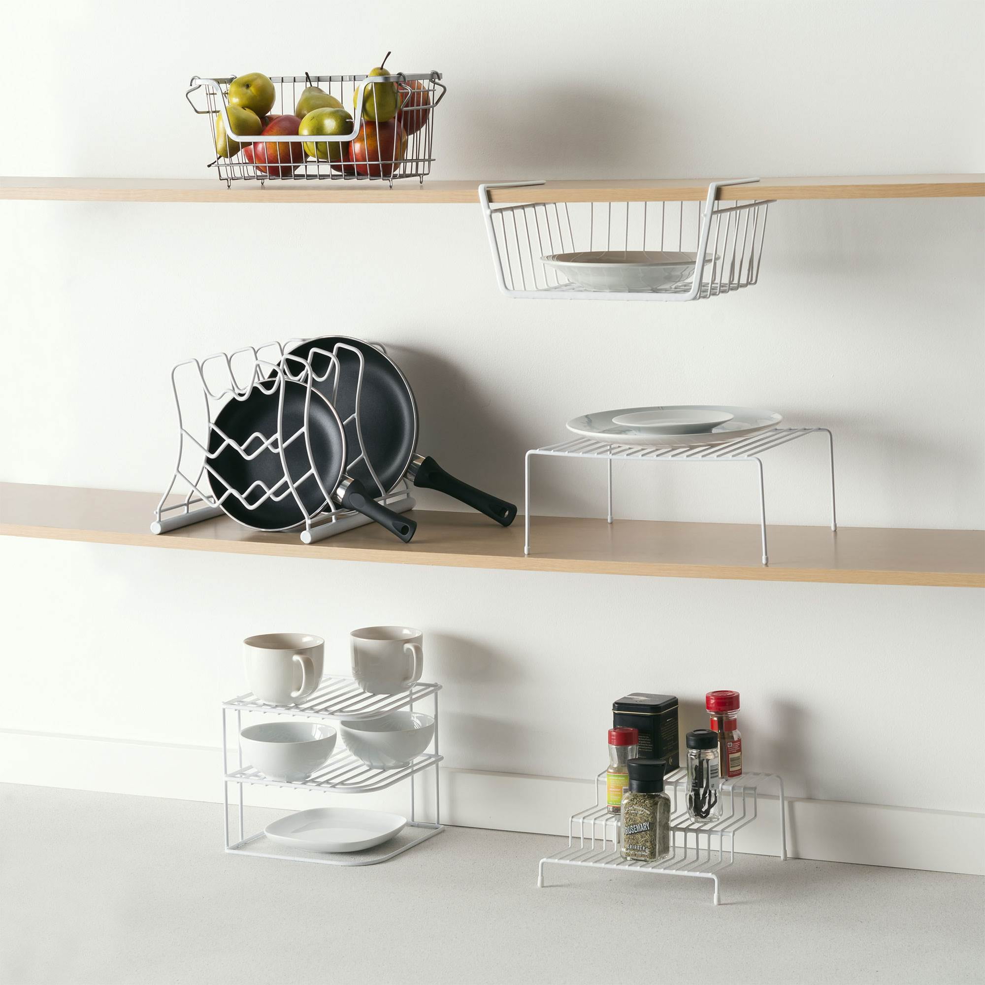 Home Basics Coated Steel 3 Tiered Kitchen Cupboard Seasoning Rack Shelf