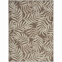 HomeRoots 550159 6 x 9 ft. Brown & Ivory Palm Leaf Indoor & Outdoor Rectangle Area Rug