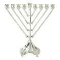 thumbnail image 3 of Candelabro menorá de aleación de zinc con brazos, 26,4 x 23,9 cm (10,4 x 9,4 pulgadas), tradicional, ideal como regalo religioso o versátil., 3 of 9