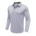 thumbnail image 4 of FYDUU Mens Polo Golf Shirts Men's Shirt Long Sleeve Classic Polo Shirts Casual Button Tee Collared Work Pullover Shirts With Pockets Basic Shirts Fall Tops, 4 of 6