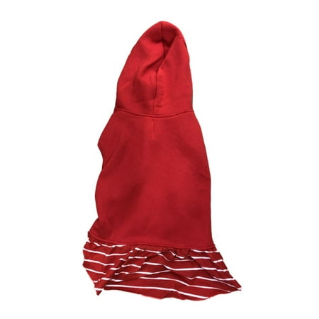 Red Christmas Holiday Dog Hoodie Skirt Pet Costume Outfit X-Large