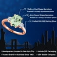 thumbnail image 2 of Gem Stone King 18K Rose Gold Plated Silver Ring Prasiolite Moissanite (2.86 Cttw), 2 of 7
