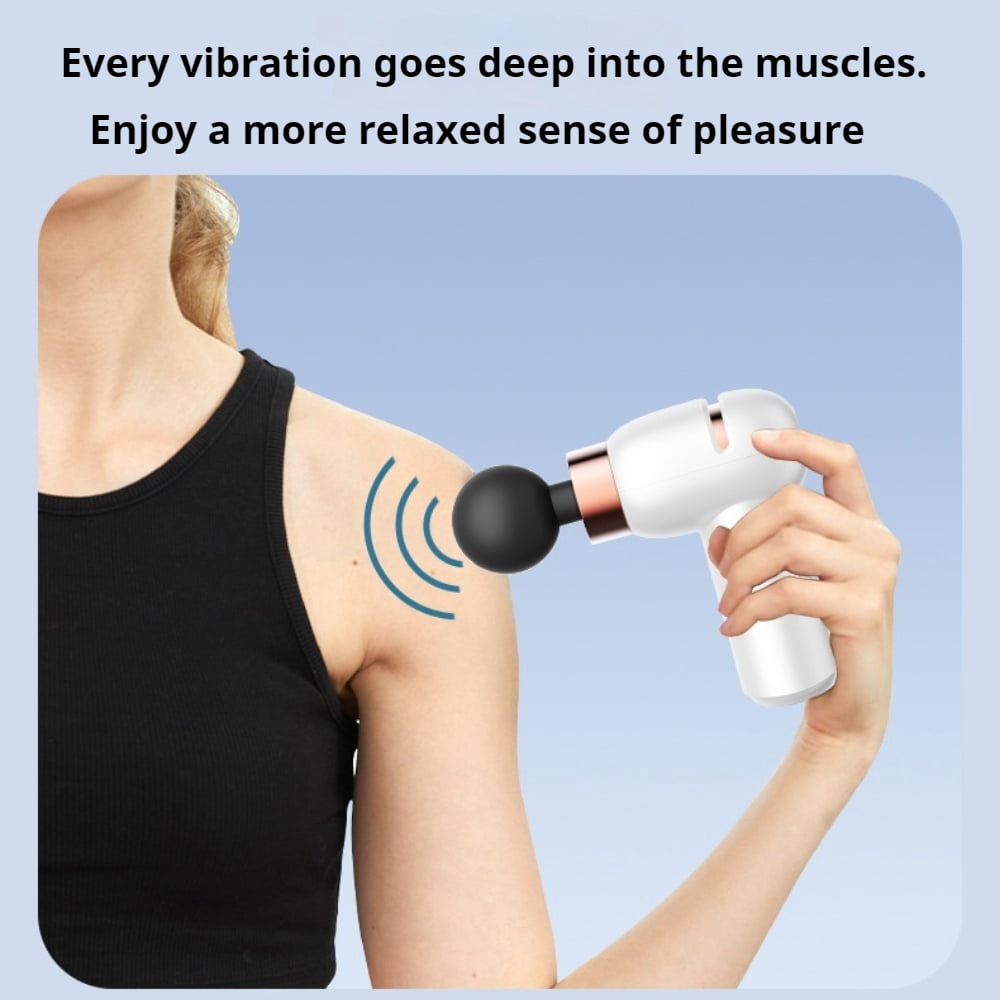 Mini Portable Fascia Gun Muscle, Shoulder, Neck, Legs, Hips, Full Body Relaxation, Low Noise Fine Sound Massager, Women's Vibration Massage Gun
