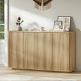 thumbnail image 1 of MARNUR Sideboard Buffet Cabinet, Storage Cabinet 55"W with Adjustable Shelves, Anti-Tip, Easy Clean Top, Stylish Wave Style, Oak, 1 of 14