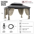 thumbnail image 2 of Pakunoda 4 Panel Outdoor Curtains for 10' X 13' Gazebo, Waterproof Outdoor Privacy Curtain Panel set of 4, Cream(Curtain Only), 2 of 8