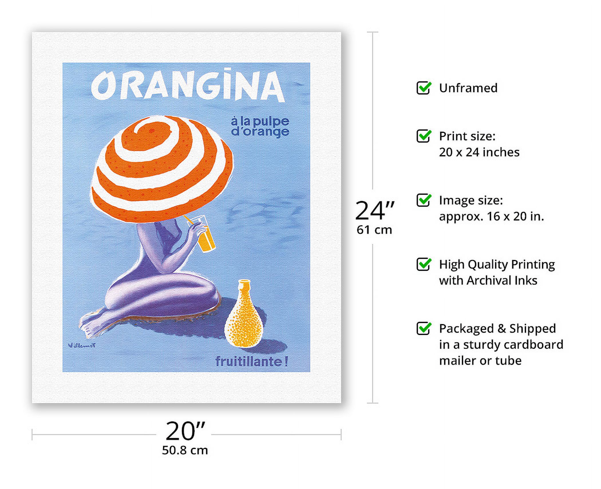 Orangina - Orange Sparkling Soda! - Vintage Advertising Poster by