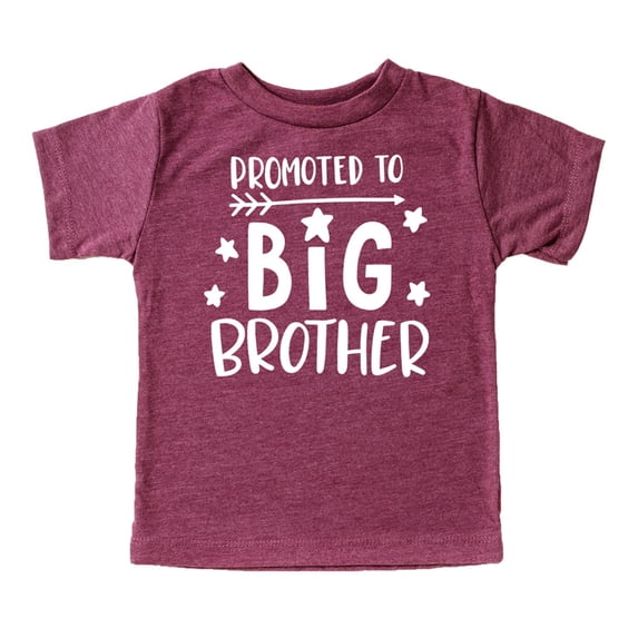 Promoted to Big Brother Announcement Shirt for Sibling Brother Big Brother Shirt Vintage Burgundy Short Sleeve Shirt