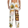 thumbnail image 3 of Sigee Cute Bee Honey Jar Hive Bear Print Men's Pajama Pants - Soft Lounge Sleep Bottoms with Elastic Waistband and Pockets-Large, 3 of 9
