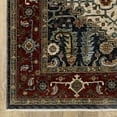 thumbnail image 2 of HomeRoots Ivory Beige Gold Green And Navy Oriental Power Loom Stain Resistant Runner Rug, 2 of 5