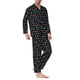 thumbnail image 2 of Fotbe Multi-Colored Stars Pijama de Hombre con Estampado de Manga Larga, Conjunto de 2 Piezas, Ropa de Dormir Suave y Cómoda con Bolsillos-Medium, 2 of 7