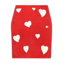 chaungfeng Valentine's Day Love Heart Table Runner, Valentine Red Kitchen Table Runner with Heart Pattern, for Mother's Day Wedding Anniversary Holiday Decoration 13x35 Inches