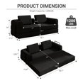thumbnail image 2 of SOULART 78.7" loveseat sofa, Black Convertible Sleeper Sofa Bed with Cylindrical Pillow for Living Room, Bedroom, 2 of 7