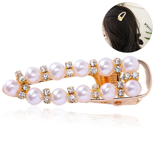 Pince à Cheveux Créative Mode Perle Décor Épingle à Cheveux Pince Crocodile pour Femmes