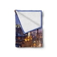 thumbnail image 2 of Scotland Soft Flannel Fleece Throw Blanket, Edinburgh Skylines Building and Castle at Dusk Cityscape National Landmark, Cozy Plush for Indoor and Outdoor Use, 50" x 60", Multicolor, by Ambesonne, 2 of 6