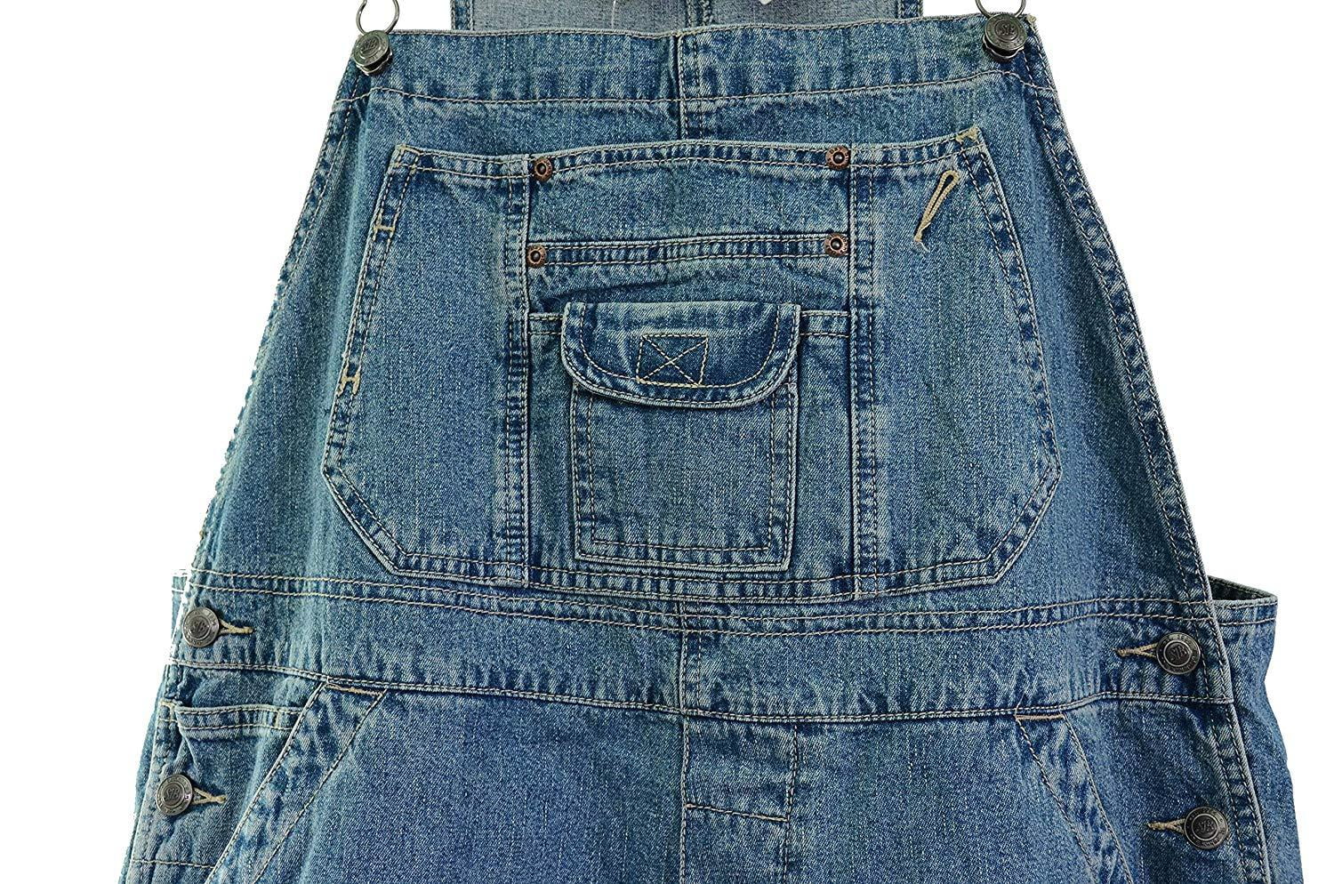 Boyfriend Baggy Overalls Plus Size Women's Classic Blue Denim 20W