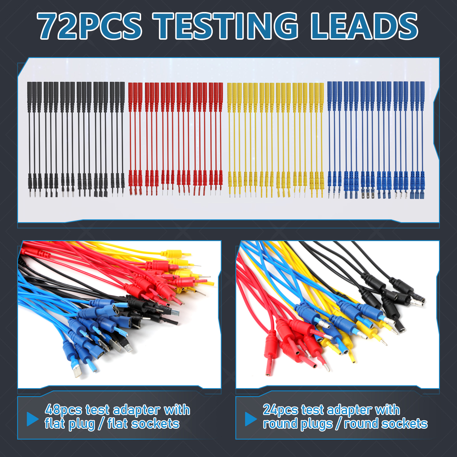 105 Piece Automotive Circuit Test Lead Kit, Multimeter Test Lead Kit, Including Upgraded Puncture Probes, Meter Hanging Probes,Meter Hanging Kit Etc., Applicable to Automotive Electronic Circuit Faul