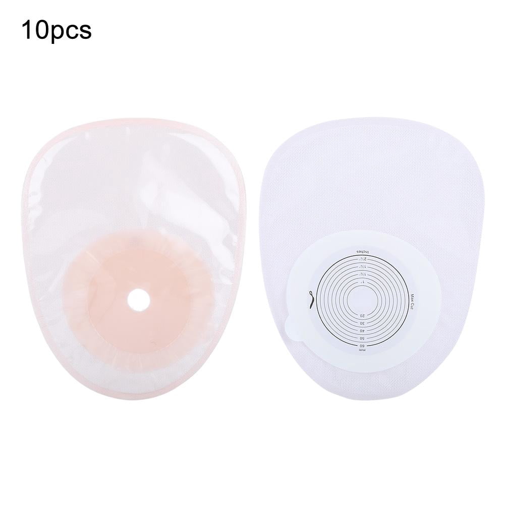 Haofy 10pcs/Pack Ostomy Bag, System Medicals Drainable Colostomy Bag, Skin-friendly Hydrocolloid Film Cut Size Brace Ostomy Supplies For Body Stoma Car