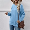 thumbnail image 3 of Tauxra Women's Fall Wear, Fall Winter Long Sleeve Top Without Hood, Women's Round Neck Sweatshirt, 3 of 5
