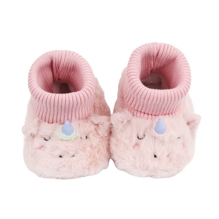 

Infant Newborn Baby Christmas Loafers Flat Shoes Cartoon Soft Sole Crib Non-slip Winter Furry Boots for Girls Boys First Walkers