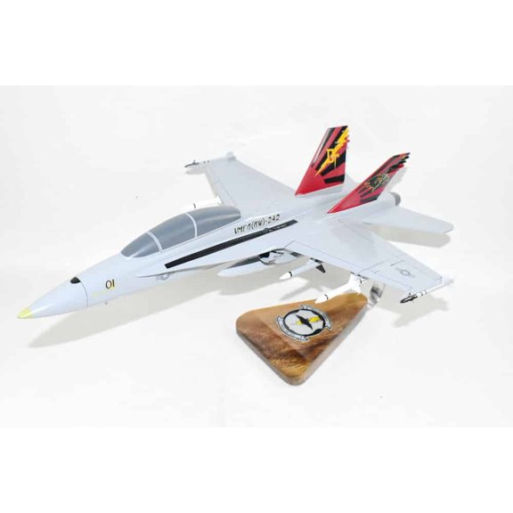 VMFA-242 Bats F/A-18D Model, 1/37th (18") Scale, Mahogany