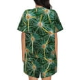 thumbnail image 6 of Balery Thorns Of Macro Cactus Pattern Womens Pajama Sets 2 Piece Soft Short Sleeve Top and Shorts Sleepwear Round Neck Pjs Lounge Set with Pockets-Large, 6 of 7