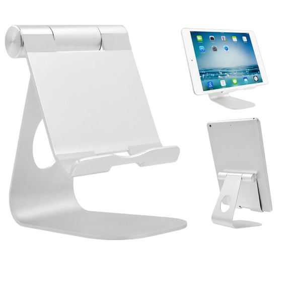 FOMIYES Durable Aluminum Desktop Stand with Adjustable Angles and Sticky Base for Tablets