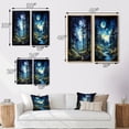 thumbnail image 4 of Designart "Midnight Serenity Blue Pine Tree Landscape III" Tree Pine Framed Wall Art Set Of 2 - Blue Floral Framed Canvas Set For Living Room Decor, 4 of 7