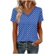 thumbnail image 2 of Camisetas Casuales de las Mujeres Impresas de Manga Corta con Cuello en V Blusa de Moda Cómoda para el Uso Diario Casual, 2 of 5