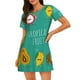 thumbnail image 1 of Disketp Tropical Fruit para Camisón Corto de Manga Corta para Mujeres, Camisón Cómodo con Escote Redondo, Bonito y Confortable, 1 of 6