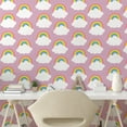 thumbnail image 3 of Ambesonne Rainbow Peel & Stick Wallpaper for Home, Soft Clouds Cartoon, 13"x100", Grey Pink and Multicolor, 3 of 6
