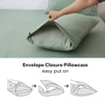 thumbnail image 4 of Mildly Queen Size Soft Bed Sheets Set, 1800 Thread Count, 22" Deep Pocket 4 packs, Soft Microfiber, Sage Green, 4 of 11