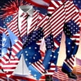 thumbnail image 4 of CONZONE Independence Day Mens 2 Peice Suit Set Usa 250Th Anniversary Suits for Men Patriotic Usa Star Striped Long Sleeve Blazer Pants Cozy July 4Th Dress Outfits, 4 of 4