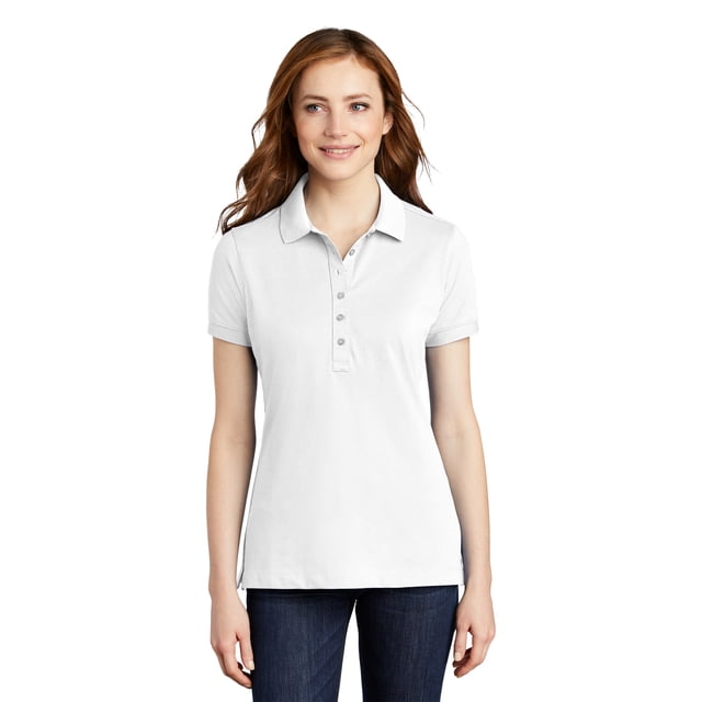 Polo de piqué elástico Port Authority para mujer 3XL blanco L555