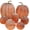 Orange and Black, variant on Jollyzo 7 Pcs Assorted Sizes Fall Artificial Pink Pumpkins Harvest Faux Foam Pumpkins for Fall Autumn Season Halloween Thanksgiving Harvest Holiday Season Festive Tabletop Decoration
