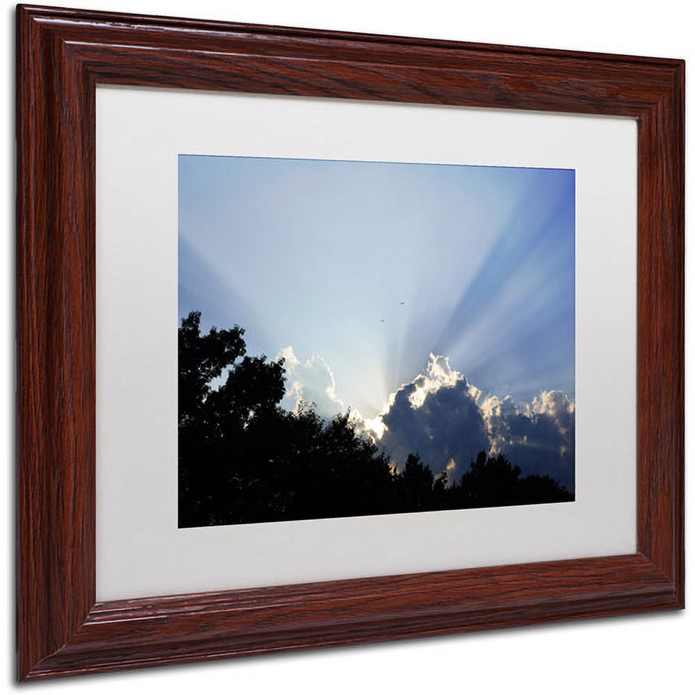 Trademark Fine Art "Inspirational Sky" Canvas Art by Kurt Shaffer White Matte, Wood Frame