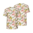 thumbnail image 3 of Daiia Tropical Pink Flamingo Pineapple Mens Baseball Jersey Button Down Shirts Short Sleeve Sports Uniforms-Small, 3 of 9