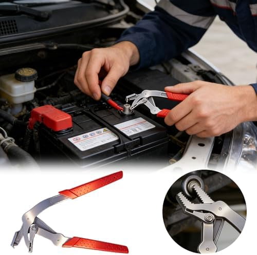 Heavy Duty Automotive Clip Pliers & Trim Removal Tool for Door Panels, Red