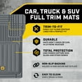 thumbnail image 2 of Cat® ToughLiner™ Rubber Car Floor Mats for Auto Truck SUV & Van, Full Custom Trim to Fit Liners, Advanced Performance Heavy Duty Odorless Car Mats, All Weather Protection, Gray, 2 of 9
