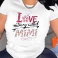 thumbnail image 2 of 【New Arrival】Love Being Called Mimi Floral Letter Graphic T Shirt Women Pink Hibiscus Flower Grandma Gift Short Sleeve Casual Family Tee, 2 of 8
