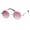 Silver Pink Blue, variant on Super Snug Small Round Circle Lens Hippie Metal Rim Sunglasses Silver Pink Blue