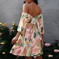 thumbnail image 4 of Vestido estampado de un hombro con lazo de playa informal de verano para mujer Fridja  qw7419, 4 of 8