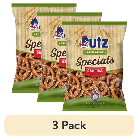 (3 pack) Utz Sourdough Specials Original Pretzels, 5.5 oz Bag