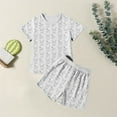 thumbnail image 2 of Ensemble Bebe Garçon Kids Boys and Girls Summer Personality Printed Short Sleeve T Shirt Top and Shorts Set Ensemble Bebe Fille White 3 Years-4 Years, 2 of 4