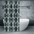 thumbnail image 1 of Black Dark Green Geometric Small Shower Curtain,Waterproof Design and Polyester,Quick-Drying,Weighted Hem,Short Shower Curtains Set for Bathroom W 36 x H 72,Durable and Washable with 8 Hooks, 1 of 5
