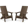 thumbnail image 4 of Dycanpo Folding Adirondack Chairs Set of 2, Hdps Poly Outdoor Chair Weather Resistant, Dark Brown, 4 of 8
